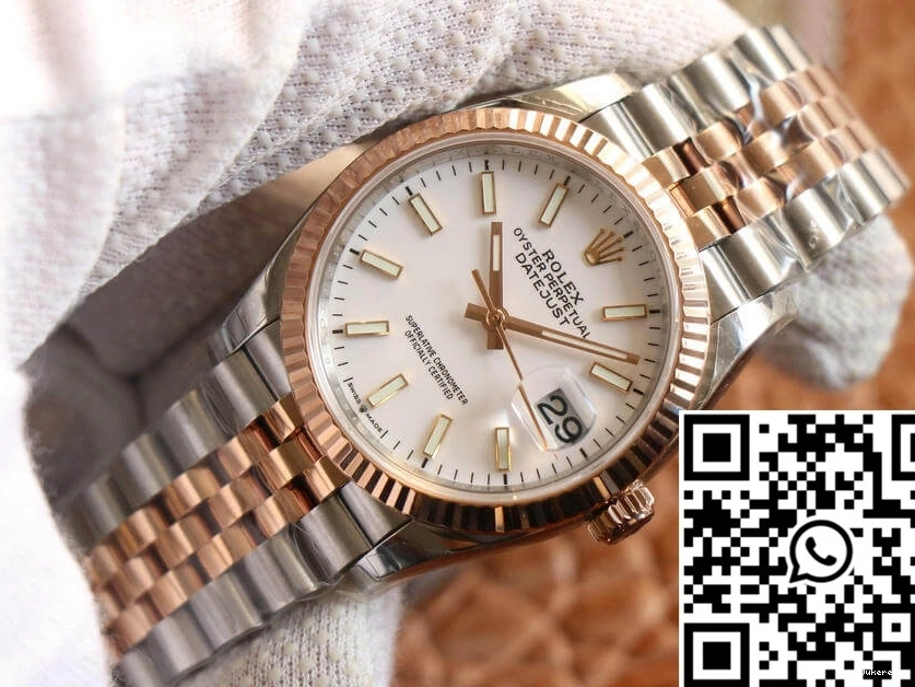 Datejust Rose Rolex Dial M126231-0017 White EW Factory Gold 0228